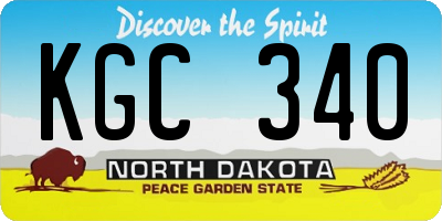 ND license plate KGC340