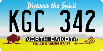 ND license plate KGC342