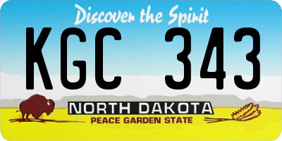 ND license plate KGC343