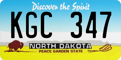 ND license plate KGC347