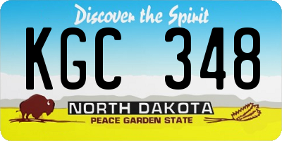 ND license plate KGC348