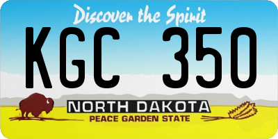 ND license plate KGC350