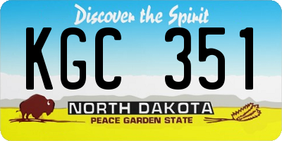 ND license plate KGC351