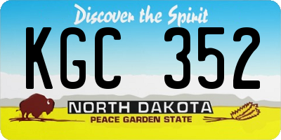 ND license plate KGC352