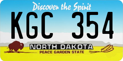 ND license plate KGC354