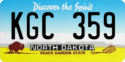 ND license plate KGC359