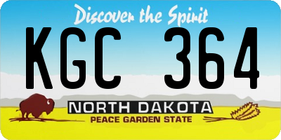 ND license plate KGC364