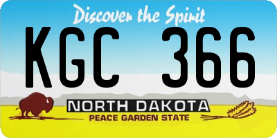 ND license plate KGC366