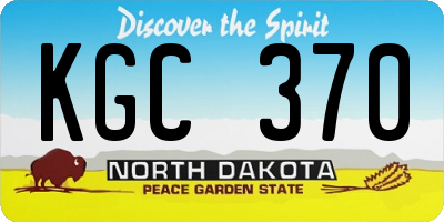 ND license plate KGC370