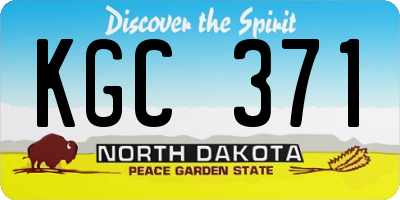 ND license plate KGC371