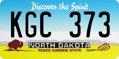 ND license plate KGC373