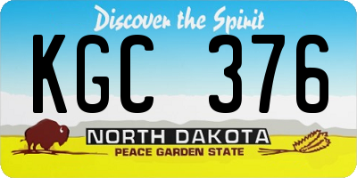 ND license plate KGC376