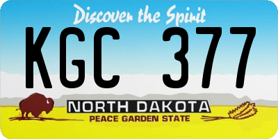 ND license plate KGC377