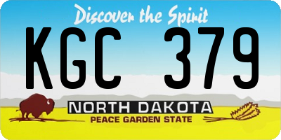 ND license plate KGC379