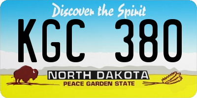 ND license plate KGC380