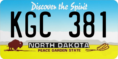 ND license plate KGC381