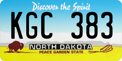 ND license plate KGC383