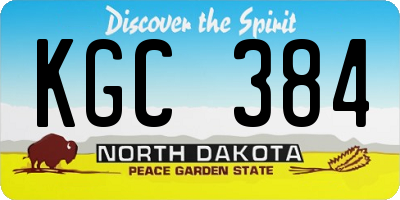 ND license plate KGC384
