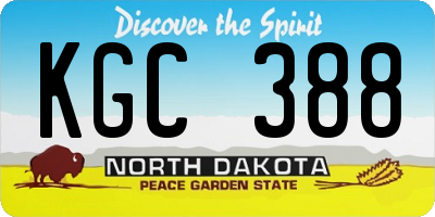 ND license plate KGC388