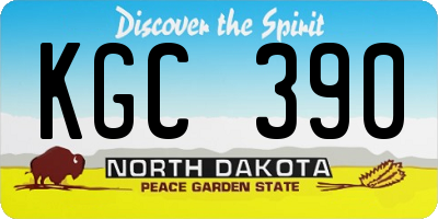 ND license plate KGC390