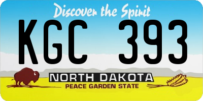 ND license plate KGC393