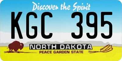 ND license plate KGC395