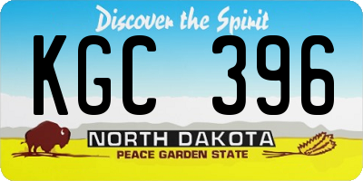 ND license plate KGC396