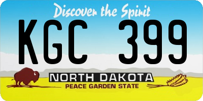 ND license plate KGC399