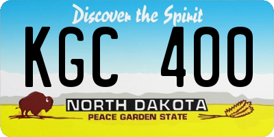 ND license plate KGC400