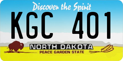 ND license plate KGC401