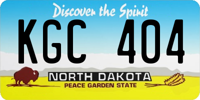 ND license plate KGC404