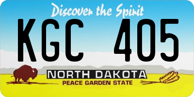 ND license plate KGC405
