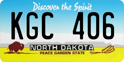 ND license plate KGC406
