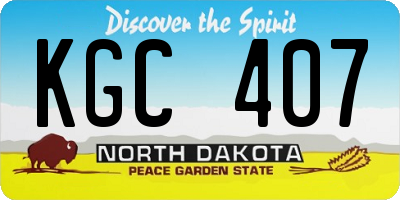 ND license plate KGC407