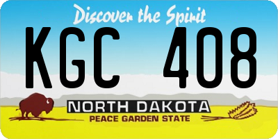 ND license plate KGC408