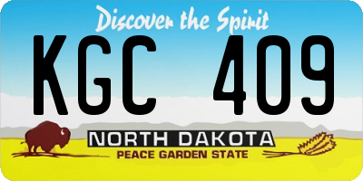 ND license plate KGC409