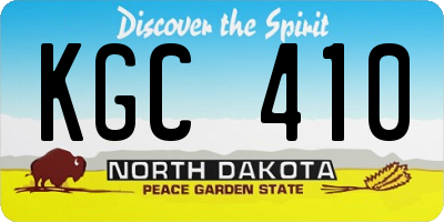 ND license plate KGC410