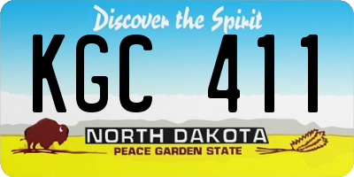 ND license plate KGC411