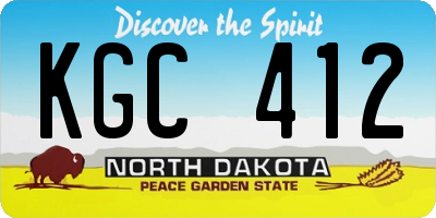 ND license plate KGC412