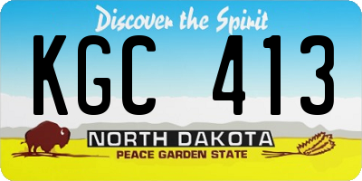 ND license plate KGC413