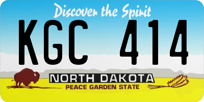 ND license plate KGC414