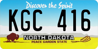 ND license plate KGC416