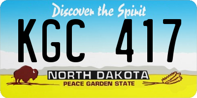 ND license plate KGC417