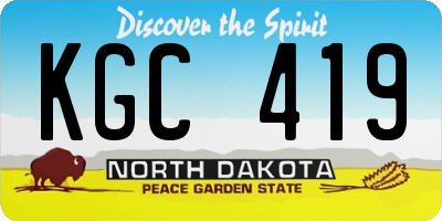 ND license plate KGC419