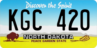 ND license plate KGC420