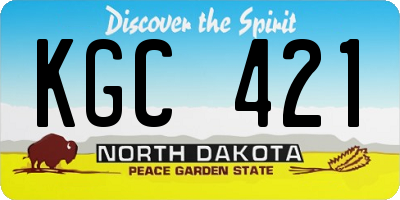 ND license plate KGC421