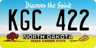 ND license plate KGC422