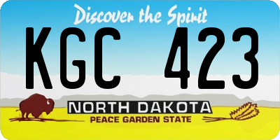 ND license plate KGC423