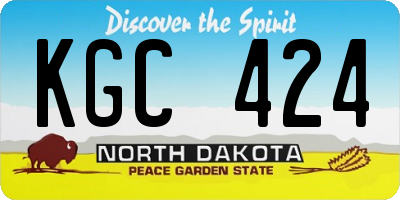 ND license plate KGC424