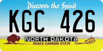 ND license plate KGC426